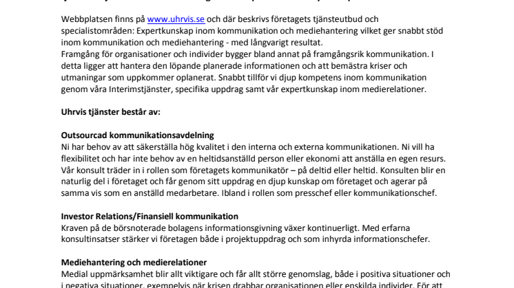 Expertkunskap inom kommunikation och mediehantering 