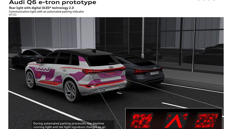 Audi Q6 e-tron prototype - lysteknologi