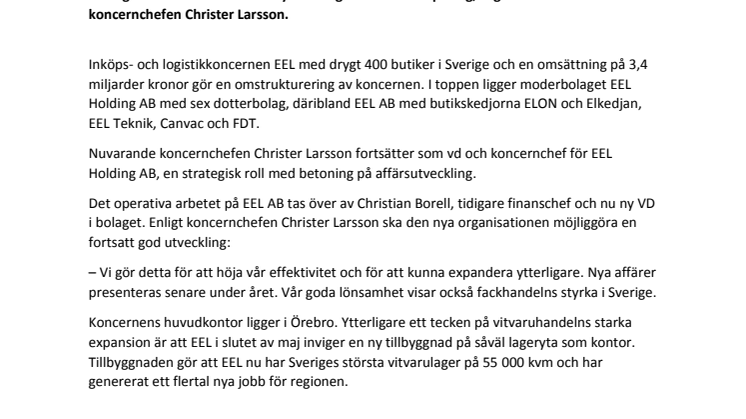 Sveriges största vitvarukedja rustar för nya affärer