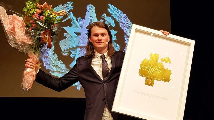 Petter Bengtsson, VD på Zynka BIM,  är vinnare av Guldhuset 2018