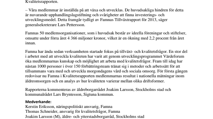 Idéburen vård och social omsorg vill växa och utvecklas - frukostseminarium 6 mars 2014
