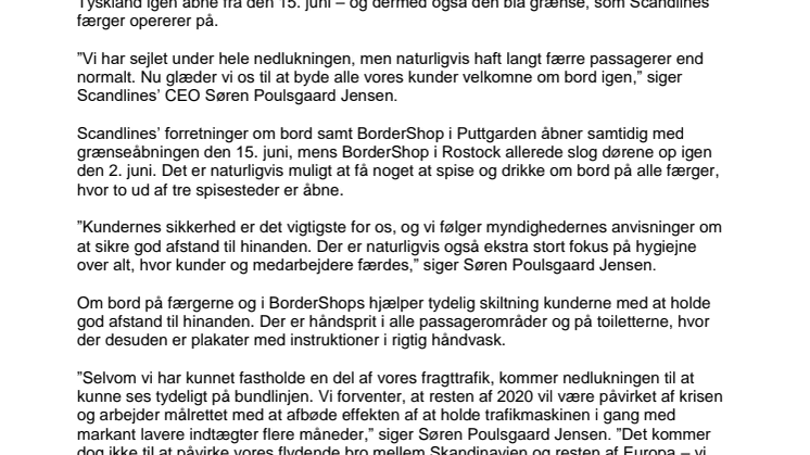 Den blå grænse mellem Danmark og Tyskland genåbner