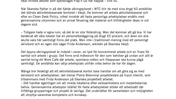 Växjös största aktivitetsbaserade kontor