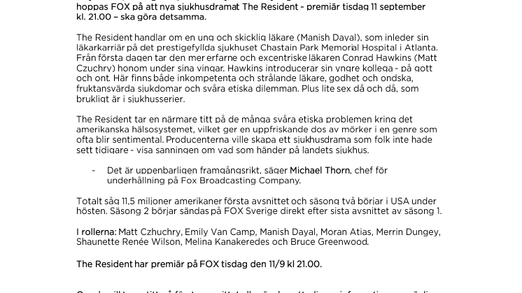 ​The Resident – Nytt sjukhusdrama visar en mer brutal verklighet (och lite sex)