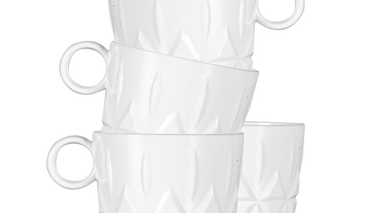 Picnic coffee mug 4-pcs, white - Sagaform SS22 - 5018171