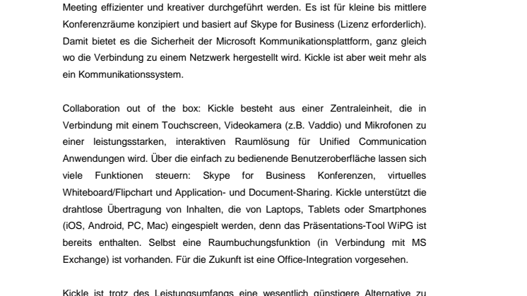 Komfortabel und günstig: Unified Communication mit Kickle