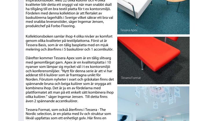Tessera – The Nordic selection. Valda godbitar i textila plattor.
