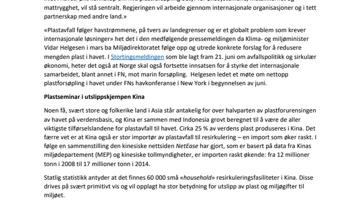 Tiltak mot plastforurensning i Kina
