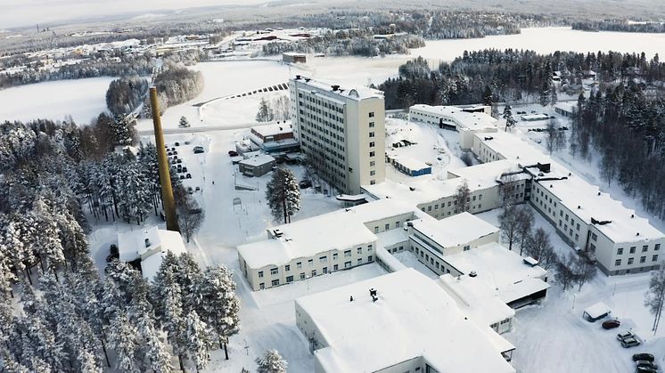 Drönarfilm över Lycksele lasarett
