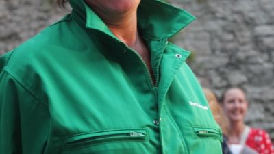 Annelie Nordström, ordförande i Kommunal på modevisning i Almedalen