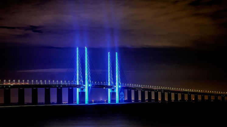Øresundsbron i belysning_(c) Lars Dareberg Øresundsbron