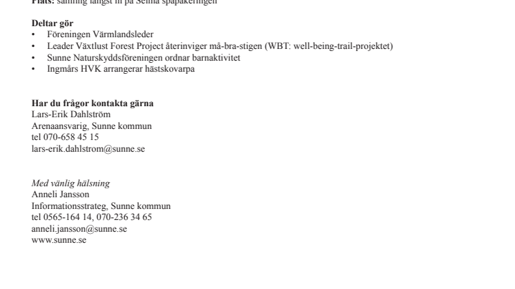 Värmlandsled invigs i Sunne på torsdag