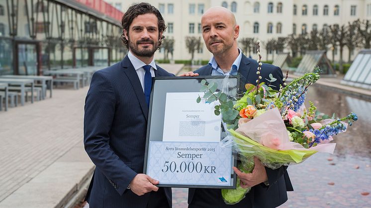 H.K.H. Prins Carl Philip och Diego Cabeza, exportchef Semper