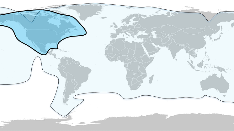 New satellite added captured in dark blue while the light blue shows the entire Marlink Maritime VSAT network