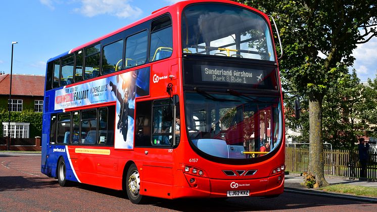 One of the Go North East Park and Ride buses for the Sunderland Airshow