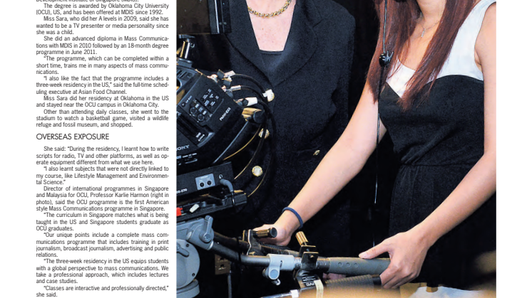 MDIS student Sara Haniz believes the media industry is her path to fame