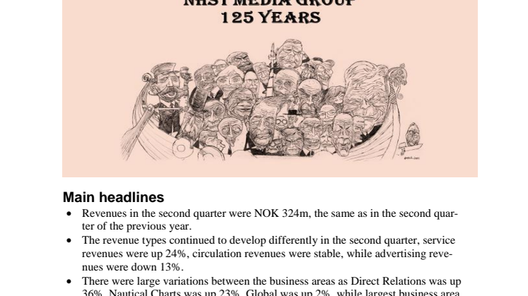 NHST Media Group – Quarterly report 2nd quarter 2015