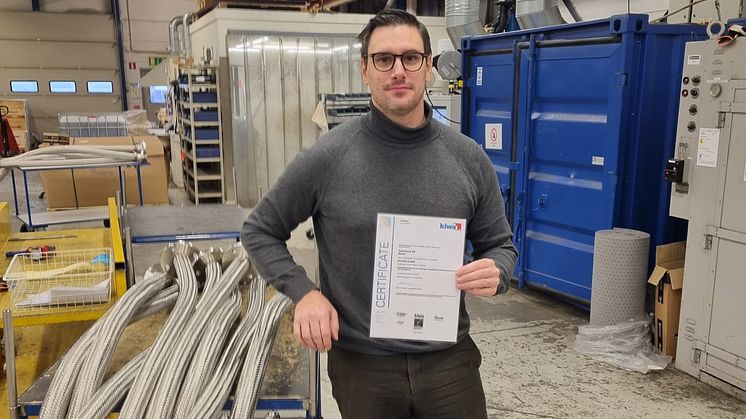 Rickard Öreteg, platschef på Hydroscand Special Hoses i Motala.