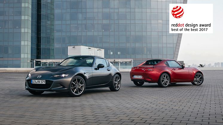 MX-5 RF i färgerna Machine Grey Metallic och Soul Red Metallic