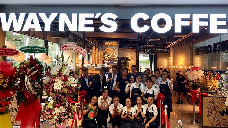The grand opening of Wayne's Coffee, Ho Chi Minh City, Vietnam