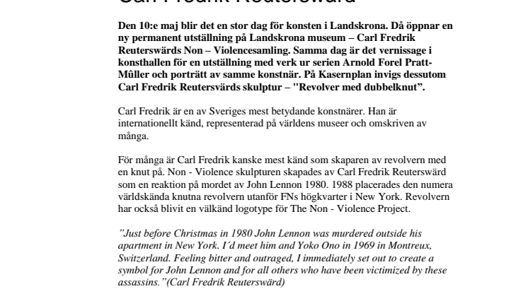 Trippelinvigning i Landskrona - Carl Fredrik Reuterswärd