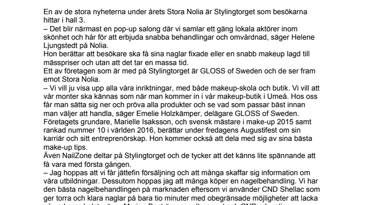 Stylingtorg het nyhet på Stora Nolia