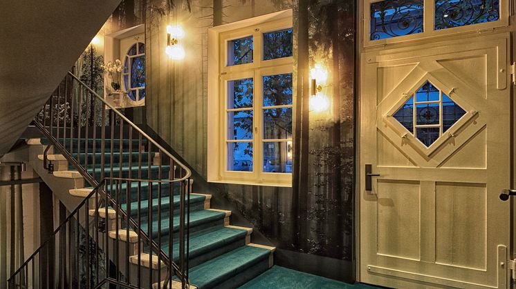 Front entrance at Spedition Hotel & Restaurant, Thun, Switzerland - design by Stylt