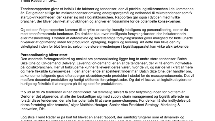 26 game-changers på vej i logistikbranchen