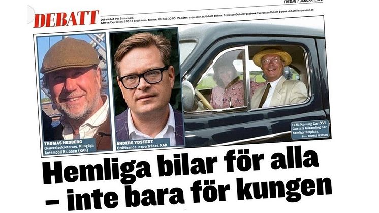 Alla borde vara som kungen – gör fordonsregistret hemligt
