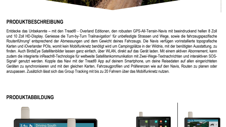 Datenblatt Garmin TREAD OVERLAND EDITION