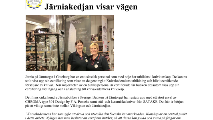 Sveriges första certifierade knivförsäljare