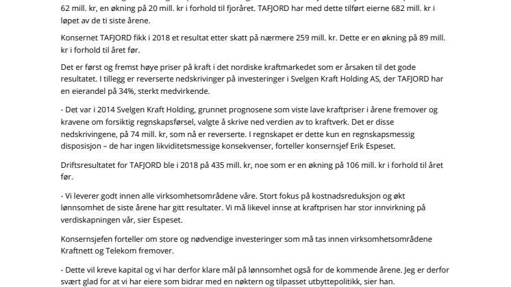Godt resultat, økt utbytte