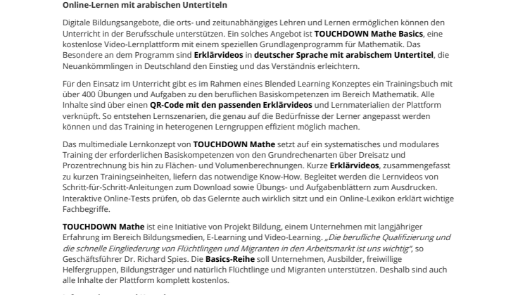 Kostenlose Mathematik-Lernplattform unterstützt Flüchtlinge bei der beruflichen Integration