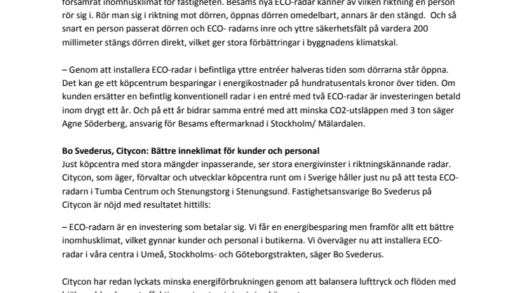Ny riktningskännande radar sänker handelns energikostnader