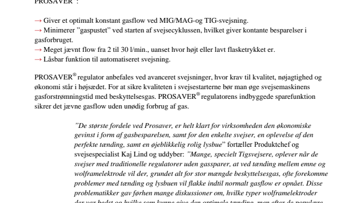 AGA introducerer PROSAVER® regulator