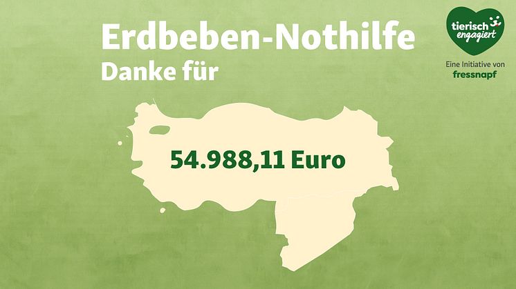 Hilfe für die Türkei und Syrien: Fressnapf spendet gemeinsam mit seinen Kund:innen fast 55.000 Euro an die Betroffenen