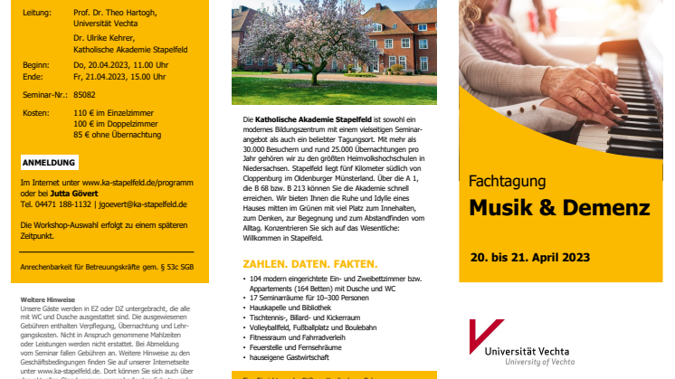 Flyer | Fachtagung "Musik und Demenz" am 20. und 21. April 2023