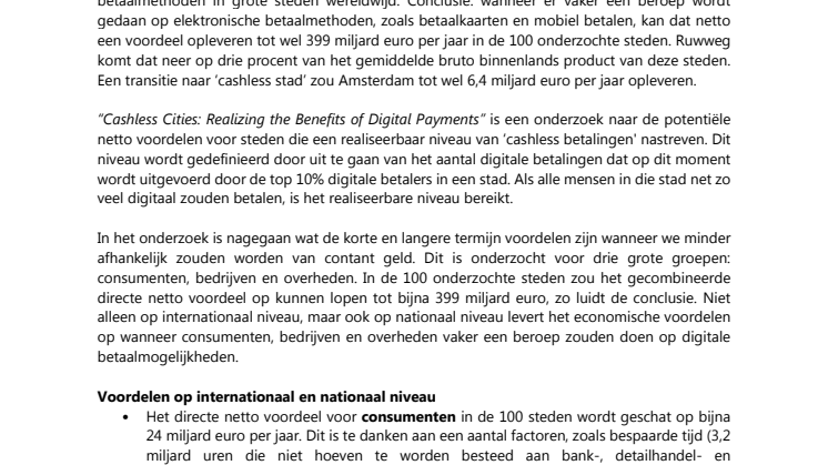 Onderzoek: ‘cashless stad’ zou Amsterdam jaarlijks 6,4 miljard euro kunnen opleveren