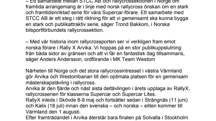 Norska rallycrosseliten till RallyX i Arvika