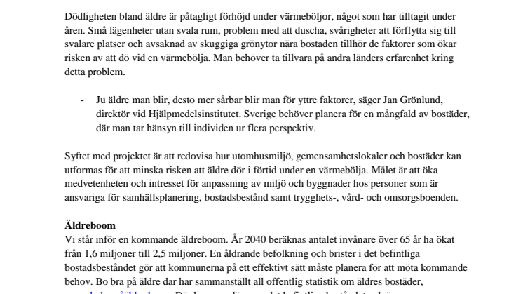 Rätt byggda bostäder kan minska risken att dö i förtid  