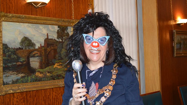 Mayor puts funny face forward for Red Nose Day