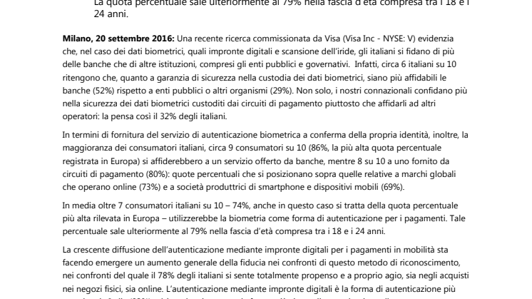Autenticazione biometrica: gli italiani ripongono più fiducia nelle banche rispetto a istituzioni ed enti pubblici