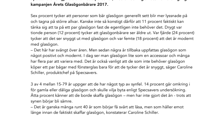 Var tredje svensk: Folk i glasögon ser smartare ut