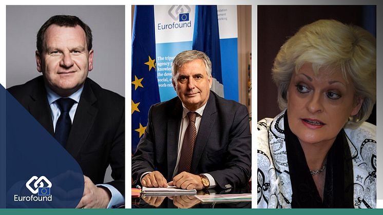 Visit of Irish social partners to Eurofound; (left to right) Danny McCoy, Chief Executive Officer, Ibec, Ivailo Kalfin, Executive Director, Eurofound and Patricia King, General Secretary, ICTU