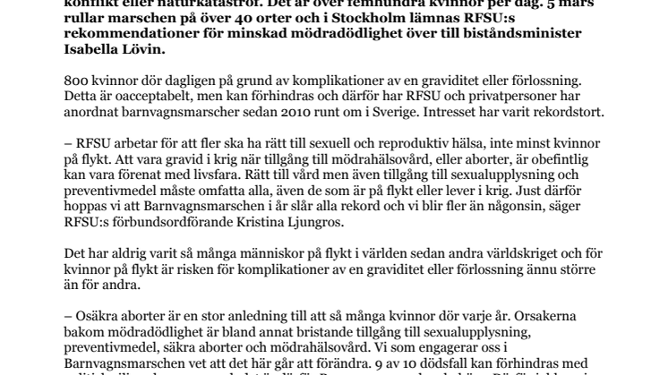 ​BARNVAGNSMARSCHEN 2016: Stå upp för gravida i krig