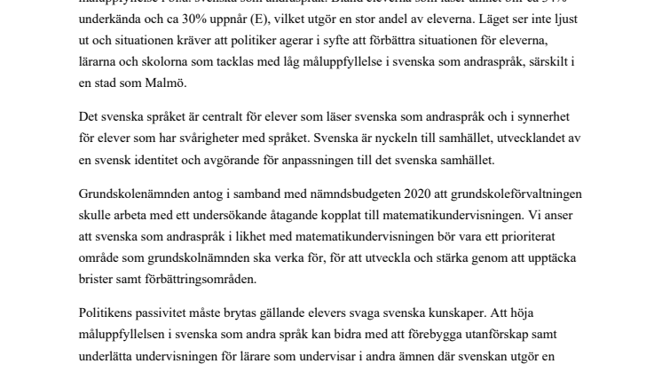 Fler måste lära sig det svenska språket