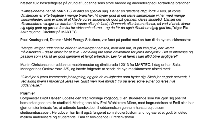 46 nye maskinmestre dimitterer fra MARTEC
