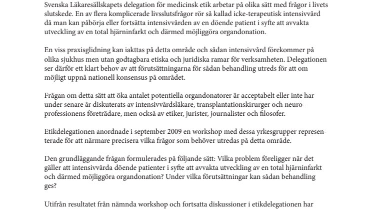 Donationsförberedande behandling till döende patienter 