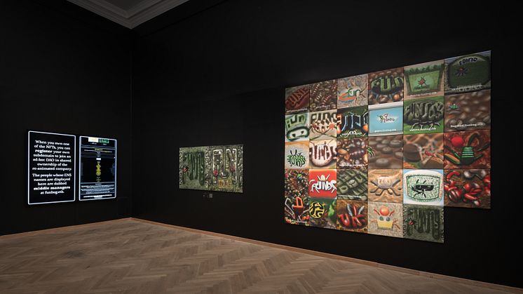 Installation view, Simon Denny, Post-Capital, Kunsthal Charlottenborg.