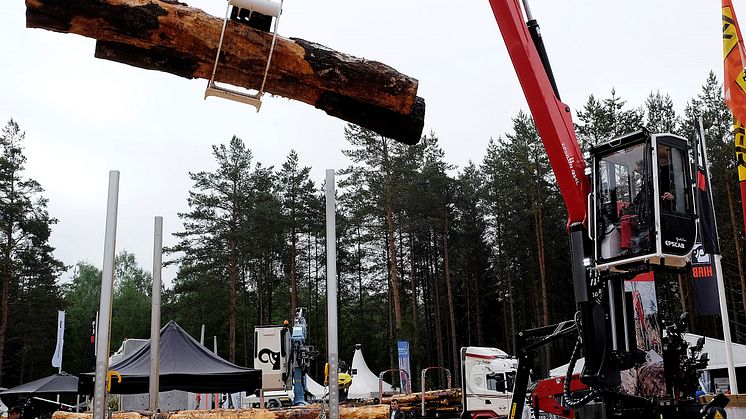 Världspremiär på Elmia Wood för Palfinger Epsilons nya Q-serie.  Foto: Elmia AB